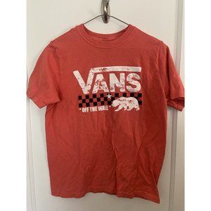 Vans Off The Wall Men's T-shirt Coral Orange Bear Size Small